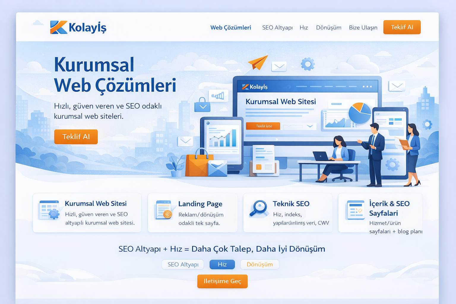 Kolayİş kurumsal web çözümleri örnek ekran