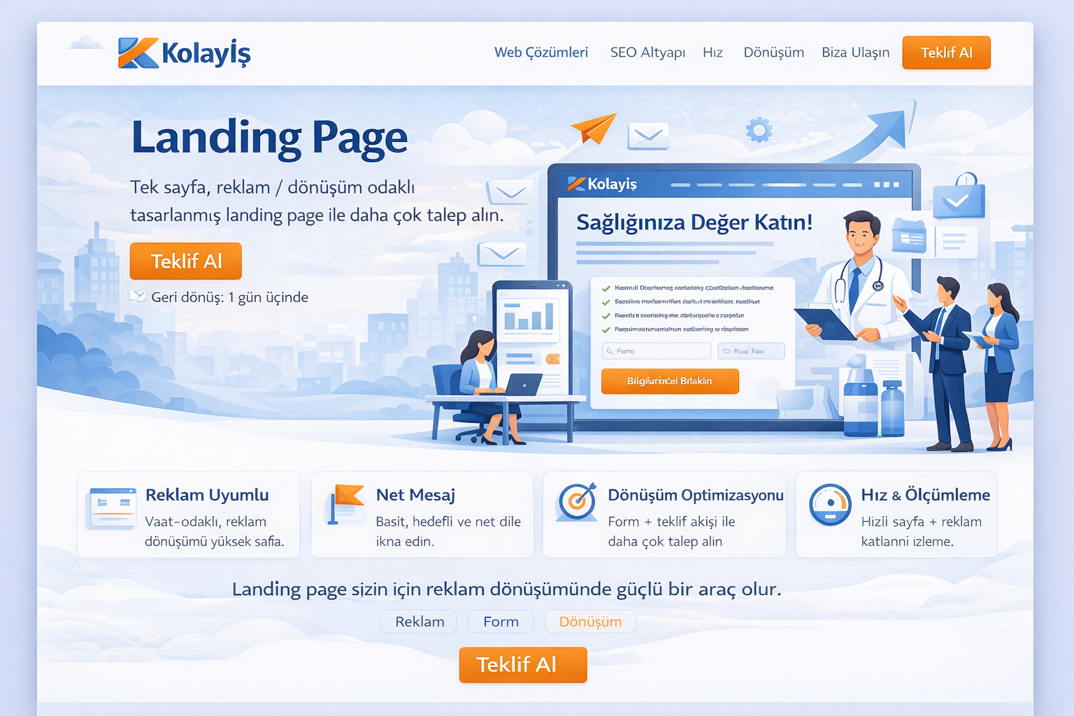 Landing page örnek ekran